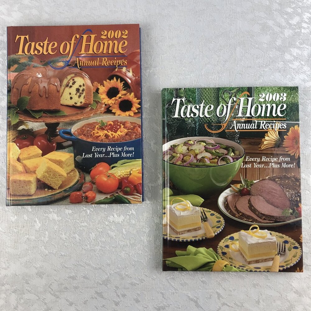Taste of Home Annual Recipes 2002 & 2003 Hardcover Cookbooks (2 Book Set) NWT